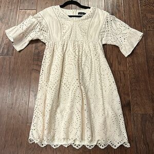 Cream eyelet dress